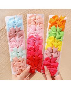 10Pcs/Set New Cute Ribbon Bowknot Hair Clips for Kids Handmade Bows Hairpin Barrettes Headwear Baby Girls Hair Accessories