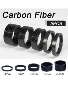 5PCS Bicycle Carbon Fiber Spacer 3/5/10/15/20mm MTB Headset Washer 28.6mm Fork Tube Spacer Mountain Bike Accessories