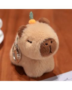 Capybara Plush Toy Pendant Capibara Plushie Keychain Kawaii Bag Key Ring Cute Dog Cat Dolls Car Decoration Christmas Gift
