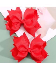 2Pcs Ribbon Bowknot Hair Clips For Girls Sweet Princess Barrettes Solid Color Large Bow Hairpin Headwear Hair Styling Tools