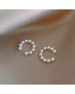 Woman's Korean Elegant Imitation Pearl Ear Cuff Clip C- shaped Earrings Non-Piercing Ear Ring Minimalist Earrings Fashion Jewelr