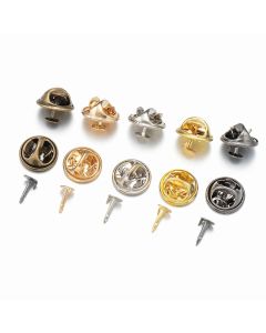 50pcs Nail Tie Tack Lapel Pin Back Clutch Scatter Butterfly Clasp Squeeze Round Pinch Clip Brooch Jewelry Crafts