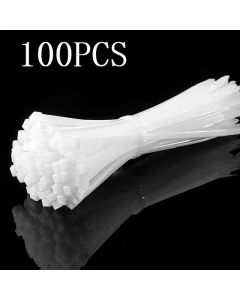 100Pcs Self-locking Plastic Nylon Tie White3x80 3x100 3x120 3x150 3x200 Cable Tie Fastening Ring 4X300 Cable Tie Zip Wraps Strap