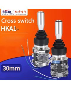HOKACN 30mm Industrial Master Monolever Joystick Switch 4Way Self Locking Momentary Reset Cross Switch with Button HKA1-41Z04A