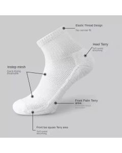 6 Pairs Thick-Soled Moisture Wicking Sports Socks with Cushioned Bottoms Perfect for Running and Professional Sports
