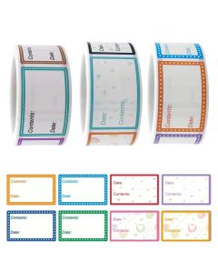 200Pcs/Roll Fridge&Freezer Safe Date/Content Food Catalog Sticker 1.0*1.57inch Kitchen Refrigerator Reminder Food Storage Labels