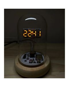 Retro Glow Tube Clock Cyberpunk Desktop Creative Clock Technology Ornaments Handmade with Glass Cover