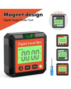Digital Angle Gauge Magnetic Protractor Inclinometer Level Angle Finder Angle Cube Level Box With Magnes And Backlight