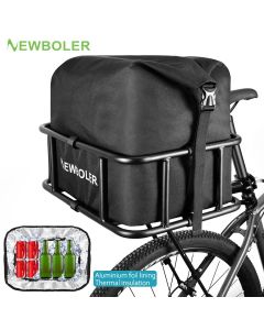 Rear Bike Basket With Large Rear Bike Rack Basket for Bike,Heavy Duty Metal Rear Bicycle Basket Perfect Mount for Electric Bike