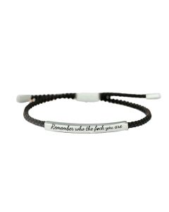 Remember Who The F ck You Are Motivational Tube Bracelet, Adjustable Hand Braided Wrap Tube Bracelet, Funny Inspirational