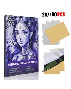 20/100pcs Tattoo Transfer Paper Carbon Thermal Stencil 4 Layered Sheet Tattoo Paper Copy Paper Tracing Paper for Tattoo Supplies