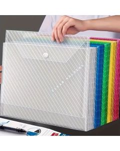 10Pcs A4 Transparent File Bag Plastic Documents Filing Storage Bag Student Organizer Information Pocket Folders Stationery