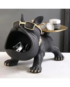 30cm Home Decor Bulldog Figurine Dog Statue Storage Box Animal Ornament Resin Craft Art Sculpture Figurine Home Puppy Sculpture