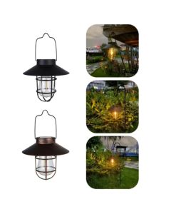 Solar Lantern Lamp Outdoor Waterproof Hanging Lamp Vintage Metal Solar Lights For Garden Yard Patio Xmas Party Decor Lighting