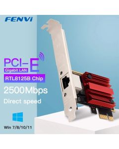 FENVI 2.5G PCI-E To RJ45 Network Card RTL8125B Chip 100/1000Mbps 2.5Gbps Ethernet Wired LAN Controller Adapter For Win7/8/10/11