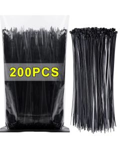 200/100Pcs Nylon Cable Ties Adjustable Self-locking Cord Ties Straps Fastening Loop Reusable Plastic Wire Ties For Home Office