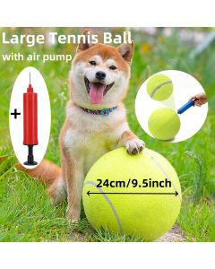 7/9.5Inch Giant Tennis Ball Pet Inflatable Toy for Dog Training Ball 24cm Large Tennis Ball with Air Pump Interactive Dog Toys