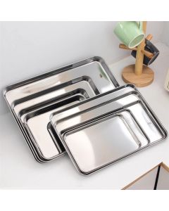 Rectangle Steamed Sausage Noodles Storage Trays Stainless Steel Fruit Dish Restaurant Hotel Kitchen Pastry Food Baking Plates