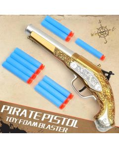 Golden Pirate Toy Gun Soft Foam Bullets Cosplay Pirate Toys Dress Up Dropshiping