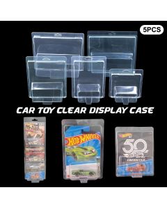 5Pcs Car Toy Transparent Display Case Hotwheels Protective Shell Boulevard Team Transport Model Card Board Collect Boys Gift