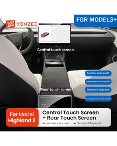 YZ Tempered Glass Film Protector For 2025 Tesla Model 3/Y Highland Juniper Rear Row Center Control Touch Screen Protective Film