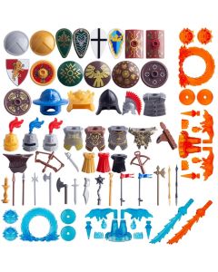 Medieval Weapon Building Block Soldier Parts Military Armor Shield Printing Accessories MOC Hero Figure Mini Brick Toys for Kids