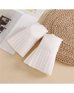 Chiffon Fake Flare Sleeves Girls Pleated False Cuffs for Women Sweater Wrist Warmers Female White Horn Cuffs Accessories