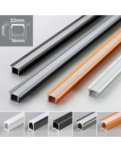 0.5m/1m/1.5m Gold/Black U/YW-Shape LED Aluminum Profile Recessed Hidden Channel Holder Milky Cover Diffuser Hard Bar Strip Light