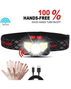 6 Modes Motion Sensor XPE+COB LED Headlamp Flashlight USB Rechargeable Waterproof Camping Head lamp Running Fishing headlight