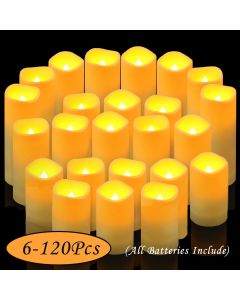 6-120Pcs LED Pillar Candles Battery Powered Flameless Candles Wedding Concert Flickering Candle for Home Decor/Party Supplies