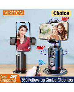 VIKEFON 360 Rotation Follow-up Gimbal Stabilizer Monopod Desktop Face Tracking Gimbal with Remote For Tiktok Live Photography