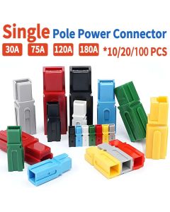 10/20/100 Pcs Anderson Type Single Pole Battery Connector, 30A 75A 120A 180A, 600V DC UPS Power Plug, High Current Quick Plug