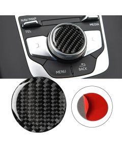 High Quality Carbon Fiber Control Knob Panel Decorative Car Covers Car Styling Trim Stickers Protector For Audi A3 2014-2017