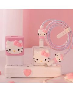 Sanrio Hello Kitty Data Cable Protective Sleeve 20W Protector For Iphone Charger Cartoon Cute Pvc Protective Cover Accessories