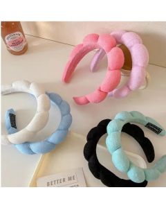 Cloud Hair Hoops for Women in Europe and America High Head Top Wash Face Hoops Towels Velvet Headwear High End Hair Hoops
