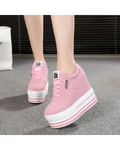 High Heels Chunky Sneakers Women Spring/Autumn Platform Thick Bottom Height Increasing Casual Shoes Woman Fashion Tennis Female