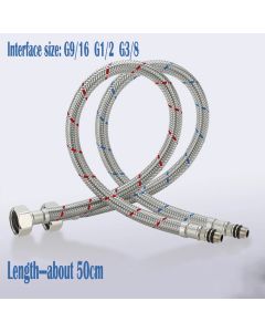 2PCS 50cm Flexible Plumbing Pipes G1/2 G3/8 G9/16 Cold Hot Mixer Faucet Stainless Steel Water Supply Pipe Braided Hoses Basin