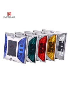 Popular Square High Brightness Ip68 Flashing or Always-on Traffic Marker Light Reflective Aluminum Led Cat Eye Solar Road Stud