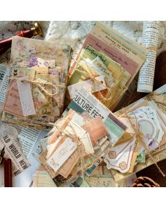 JIANQI 100pcs/pack Decor Scrapbook Vintage Materials Paper Combo Kit DIY Junk Journal Collage Photo Album Retro Background paper