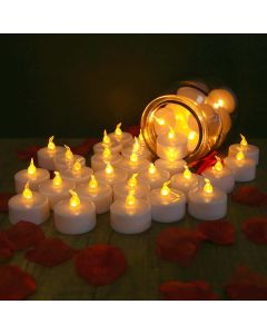 LED Candles 24/12 Pack Flameless Flickering Tea Light Warm White Candle for Party Wedding Birthday Christmas Gifts Home Decor