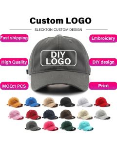 SLECKTON Custom Baseball Cap Fashion DIY Letter Embroidery Hats for Women and Men Cotton Design LOGO Wholesale Unisex Caps
