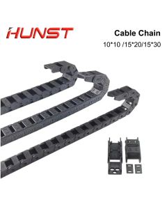 HUNST Cable Chain 7*7 10*10 15*20 15*30mm 1M Non-opening Semi-enclosed Plastic Drag Chain Drive Drag Chain Machine