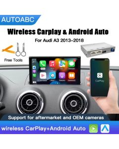 AUTOABC Wireless CarPlay Android Auto Interface for Audi A3 A4 A5 Q2 Q7 Q5L 8V Cassette with MIB AirPlay Mirror Link Multimedia