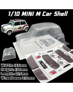 1/10 MINI Classic M Car Shell PVC RC car Body 210mm Wheelbase 165mm Width Transparent Clean For MST TAMIYA CARTEN 3R M Car