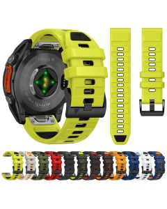 QuickFit 22mm 26mm Fenix8 Watch Band For Garmin Fenix E 8 47mm 51mm 7 7X 6 6X/Epix Pro/Enduro 3 Two-Tone Silicone Strap Bracelet