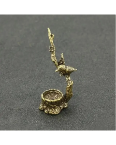 Antique Copper Magpie Plum Tree Branch Ornaments Creative Animal Stump Incense Burner Home Office Desk Decorations Accessories