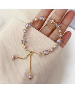 Vintage Luxury Natural Freshwater Pearl Amethyst Bracelet for Women New Fashion Charm Bracelet High Quality Jewelry Accessories