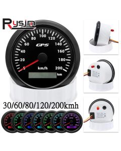 60/120/200KMH 85MM GPS Speedometer Gauge 7 Color Light with GPS Antenna Waterproof Motorcycle Boat Car Truck Speed Gauge Meter