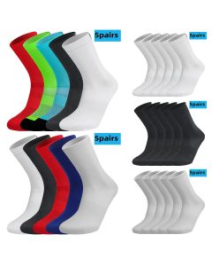 5 Pairs Cycling Socks Men Women Breathable Crew Bike Running Socks Fashion Compression Climbing Travelling Walking Hiking Socks