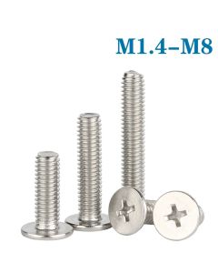 5-100Pcs M1.4 M1.6 M2 M2.5 M3 M4 M5 M6 M8 304 Stainless Steel CM Cross Phillips Ultra Thin Super Low Flat Wafer Head Screw Bolt